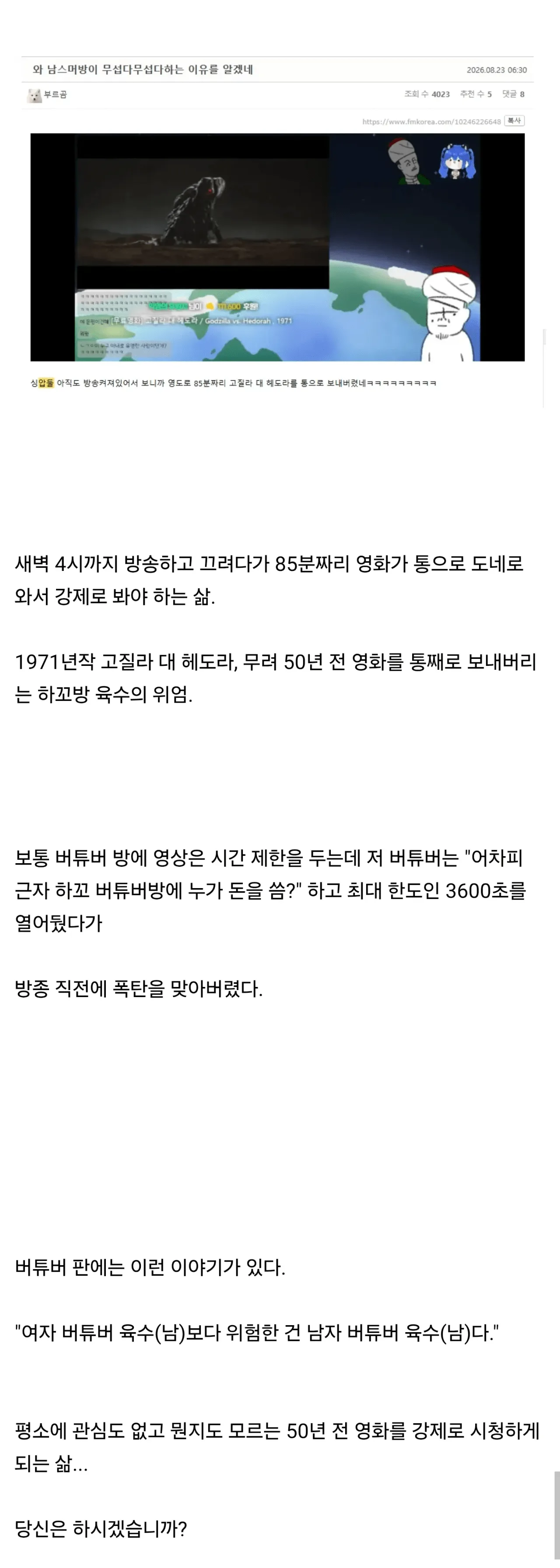 하꼬 남자 버튜버의 삶