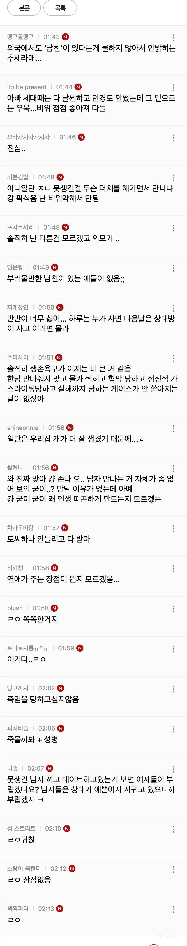 요즘 여자들이 연애 안하려고 하는 가장 큰 이유
