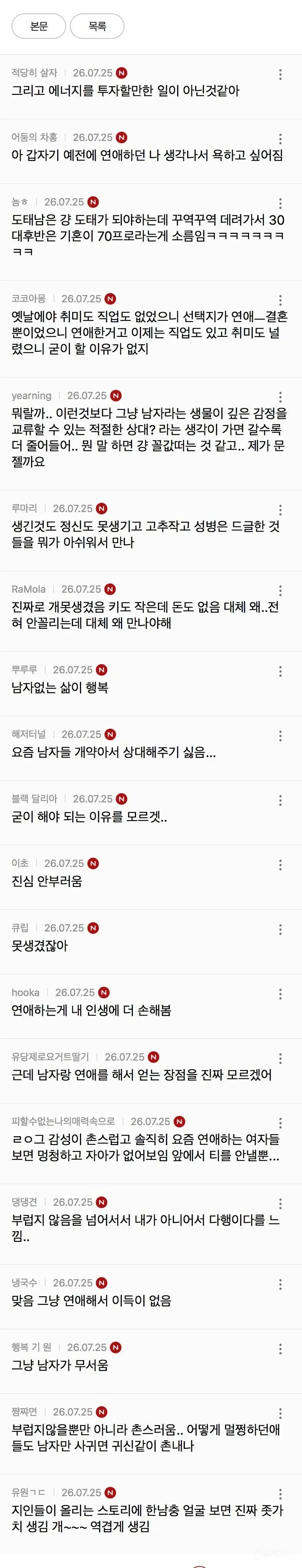 요즘 여자들이 연애 안하려고 하는 가장 큰 이유