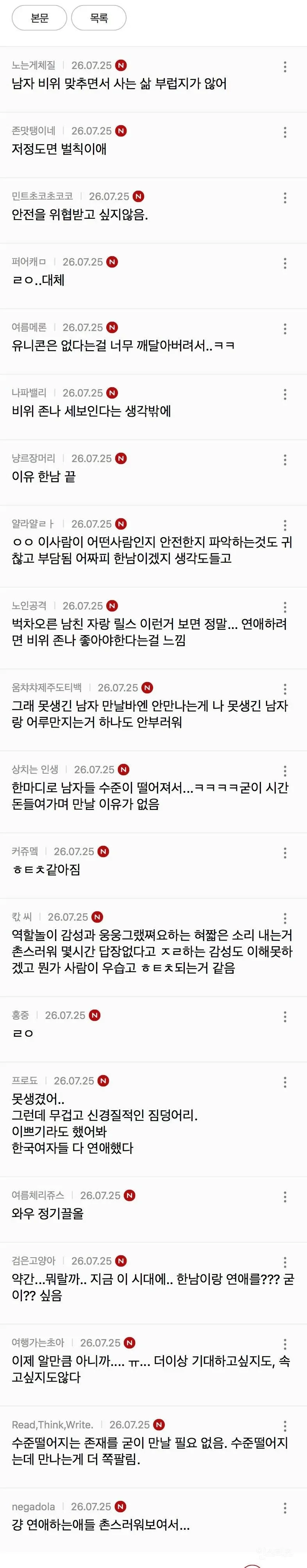 요즘 여자들이 연애 안하려고 하는 가장 큰 이유