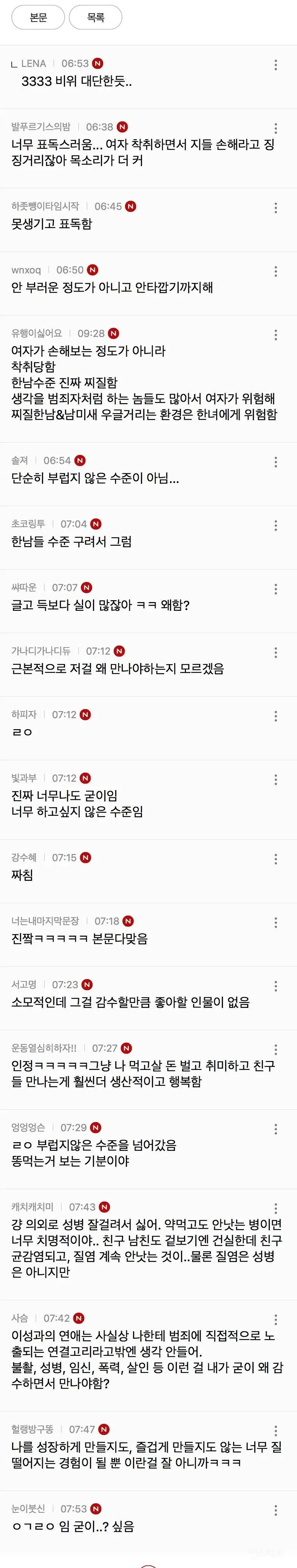 요즘 여자들이 연애 안하려고 하는 가장 큰 이유