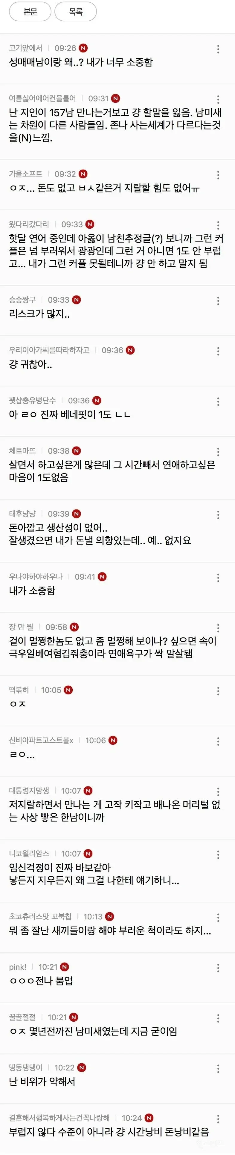 요즘 여자들이 연애 안하려고 하는 가장 큰 이유