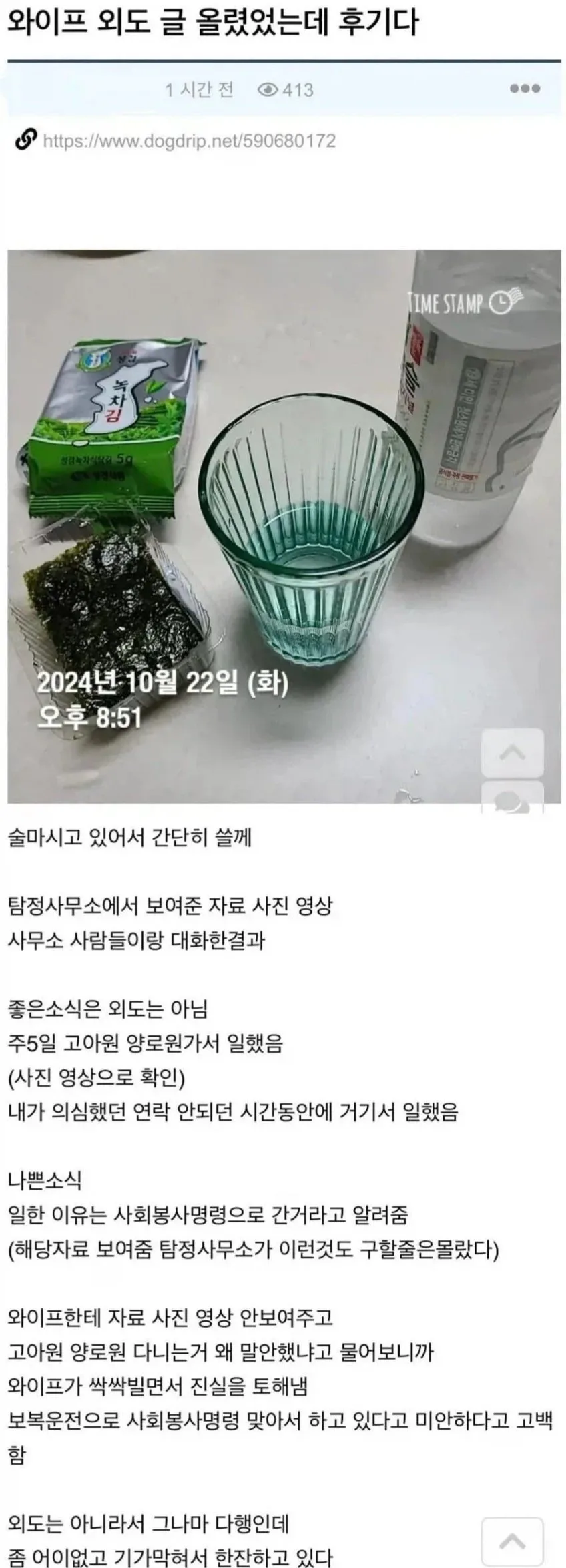 와이프 외도 의심 후기