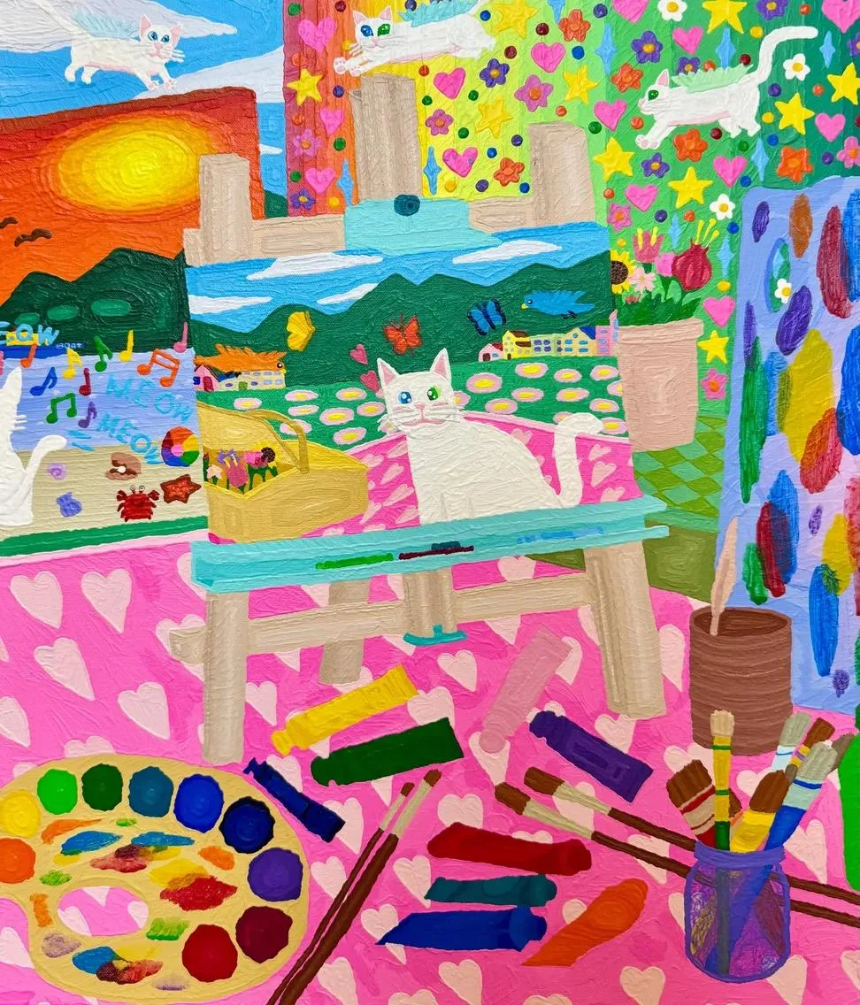 중증자폐성 장애 아이가 그린 고양이 그림