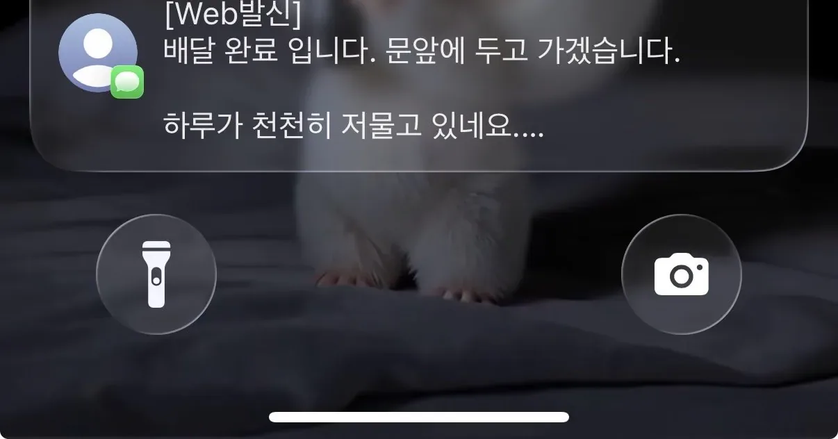 배달 완료입니다. 문 앞에 두고 가겠습니다