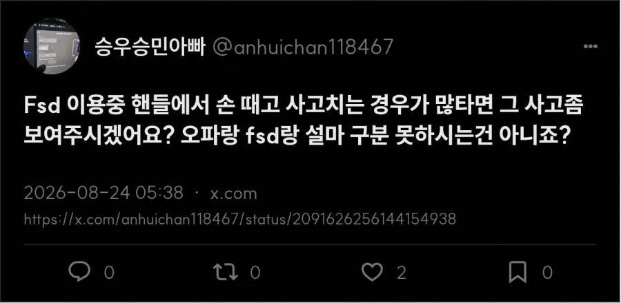 FSD 사고 좀 보여주시겠어요 ?