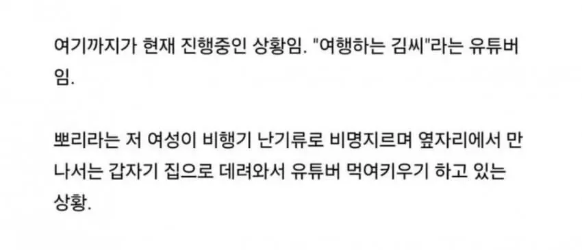 비행기에서 만난 여자한테 사육당하는 중이라는 여행 유튜버