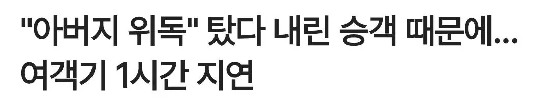 "아버지 위독" 탔다 내린 승객 때문에…여객기 1시간 지연