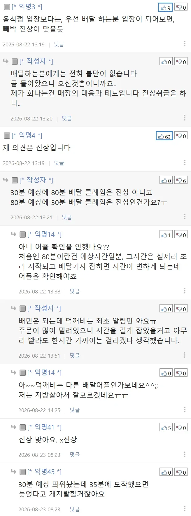 (펌) 음식이 빨리 왔다는 불만이 진상인가요?