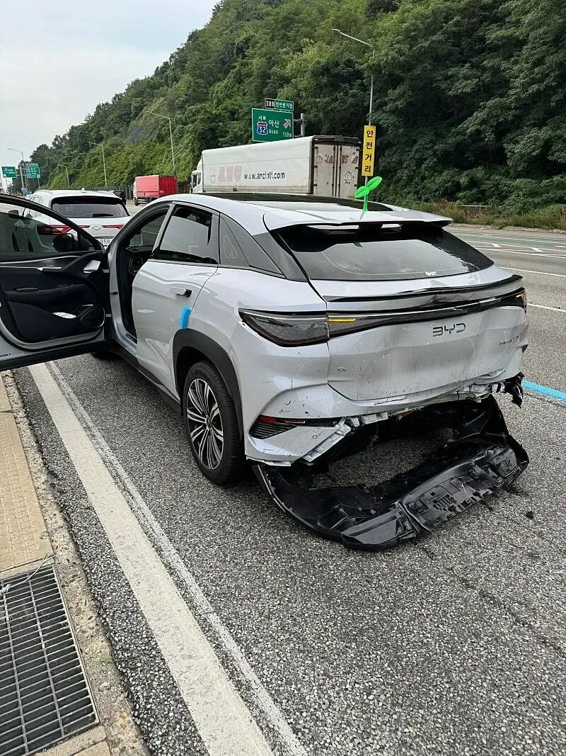 BYD 씨라이언 vs 현대 펠리세이드 크루즈 주행 추돌 사고