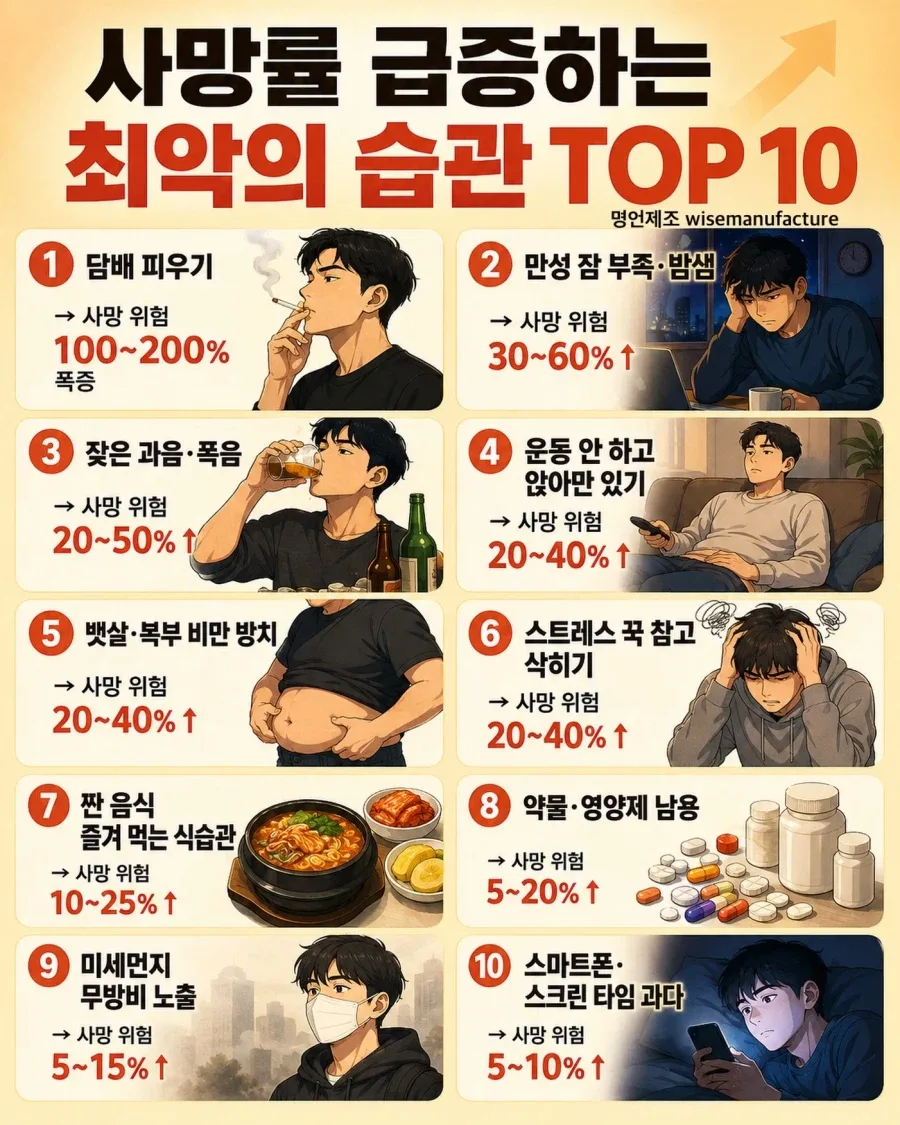 사망률 급증하는 최악의 습관