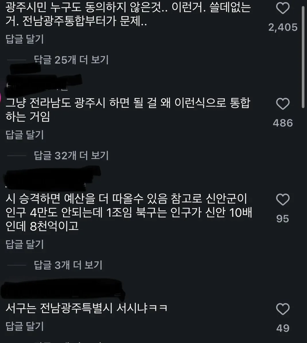 현재 전남광주에서 벌어지고 있는 일