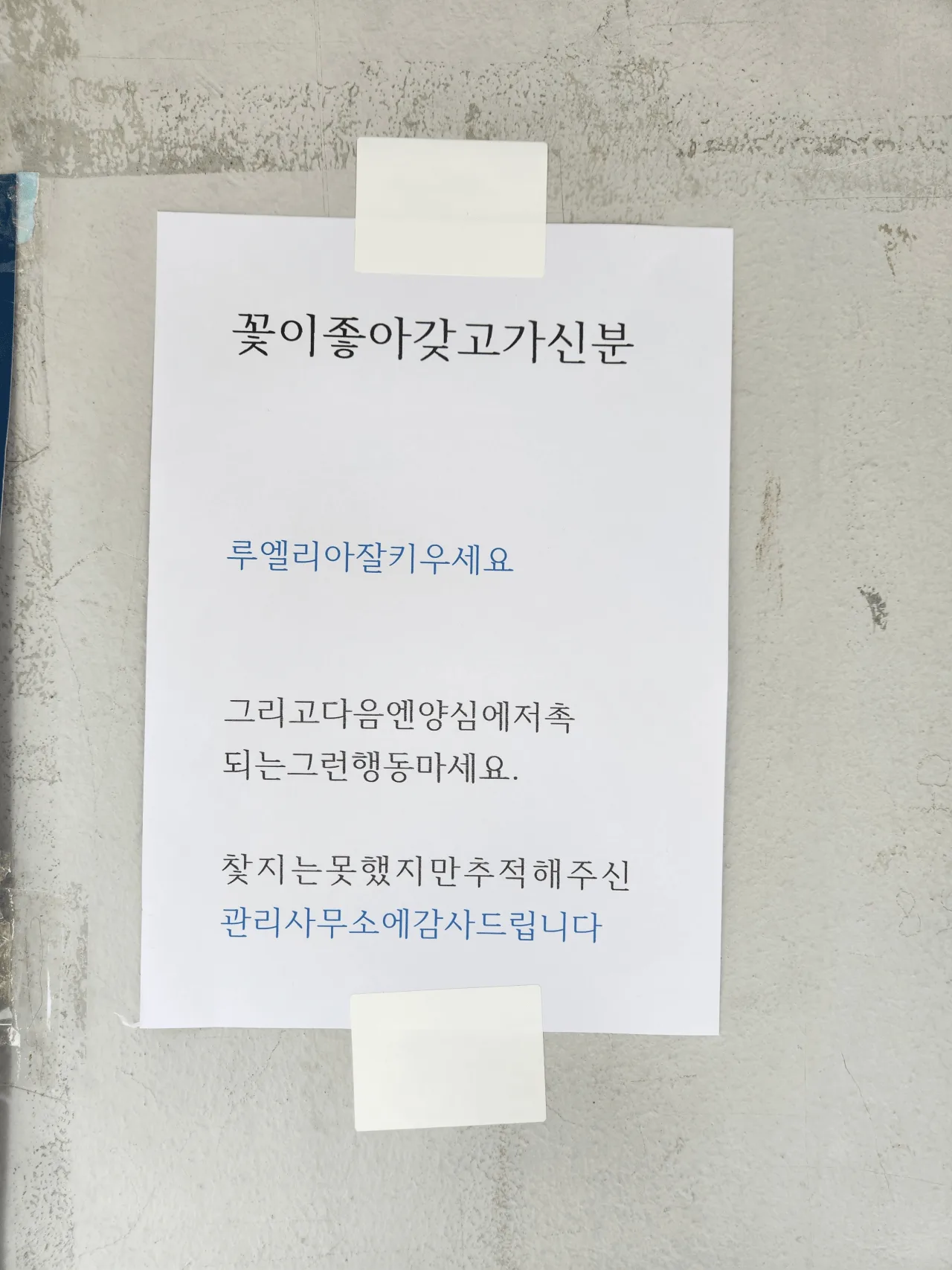 아파트 현관에 붙은 종이 이거 뭐냐.JPG