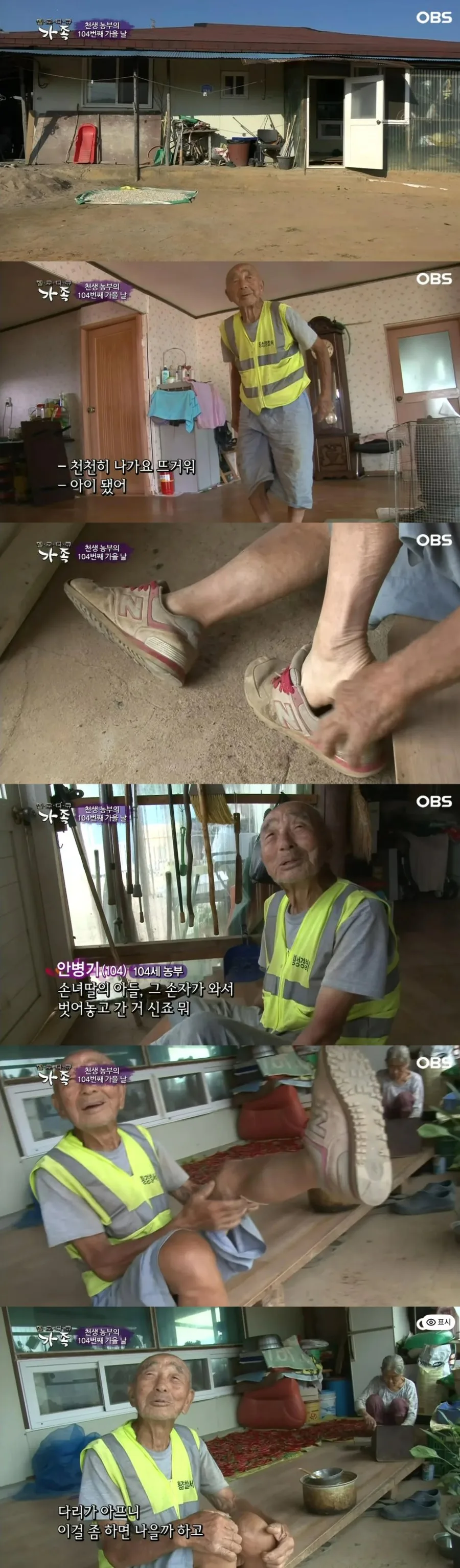 매일 아침 고봉밥 한 그릇씩 먹고 땡볕에 일하러 가는 104살 할아버지