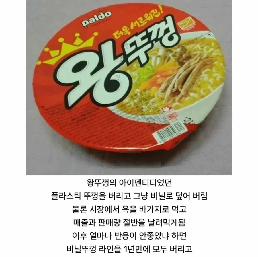 왕뚜껑 매출 절반이 날아간 사건
