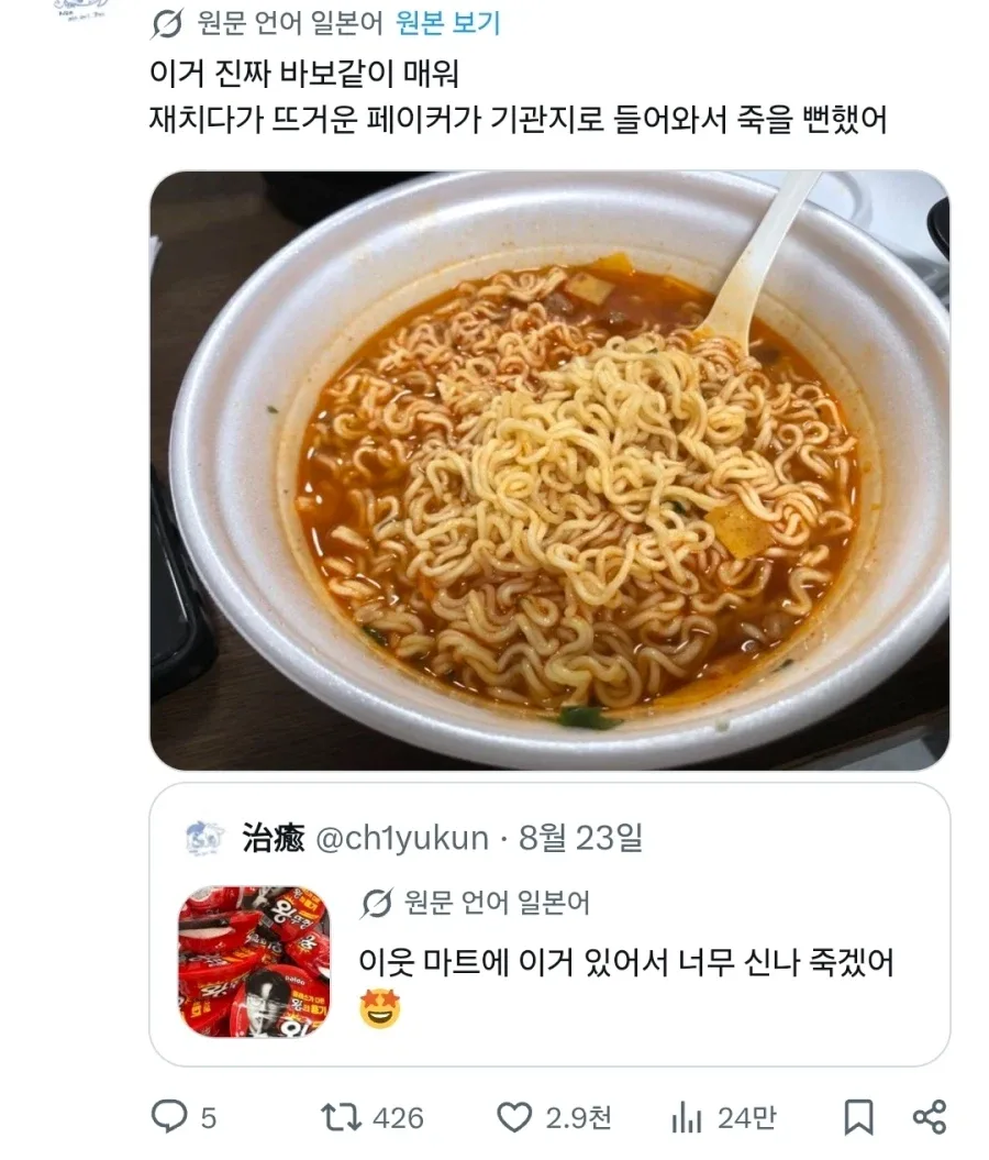 왕뚜껑 먹은 일본인 후기.jpg
