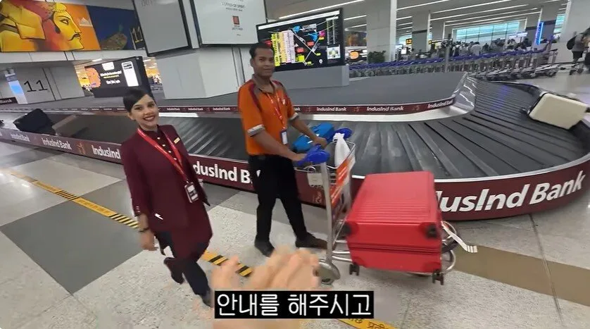 노홍철 또 혼자 인도여행 에어인디아 직원 ㅋㅋ