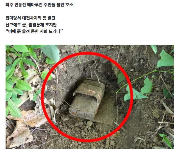 [단독] 집에서 20m, 지뢰 50발 나왔다… 신고해도 석 달째 그대로