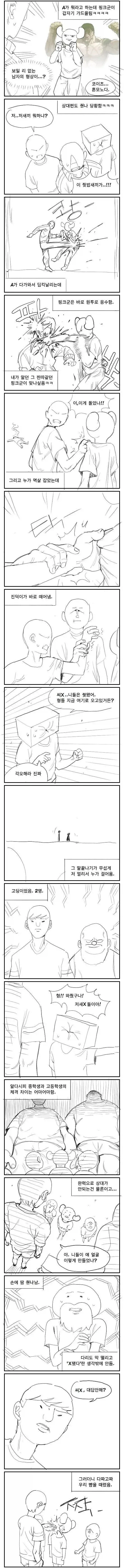 멸치 세명이 무신을 만난 만화