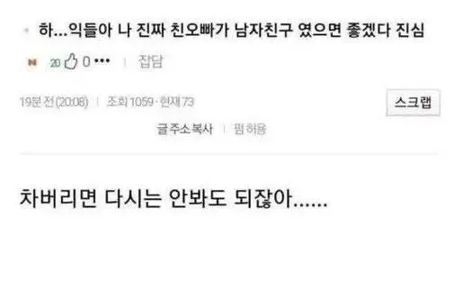 친오빠가 남친이었음 좋겠다는