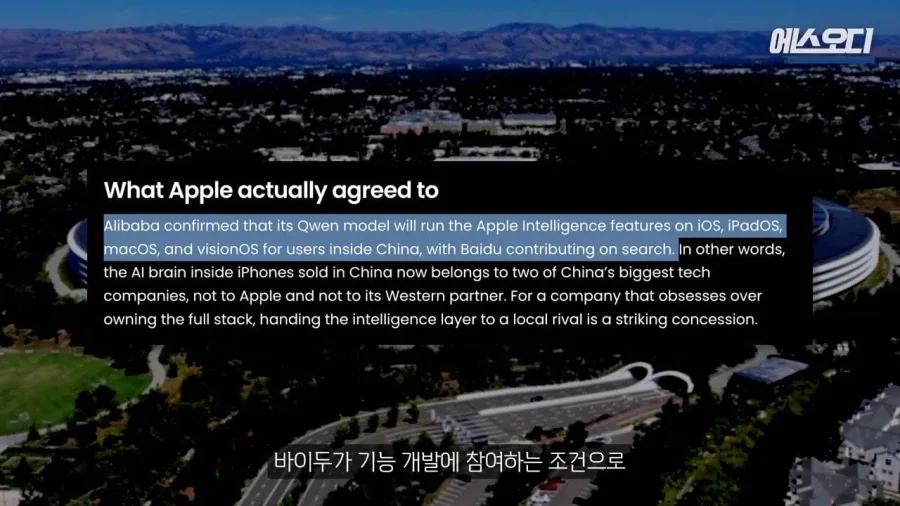 애플) 중국 짱, 중국 너무 좋아요.
