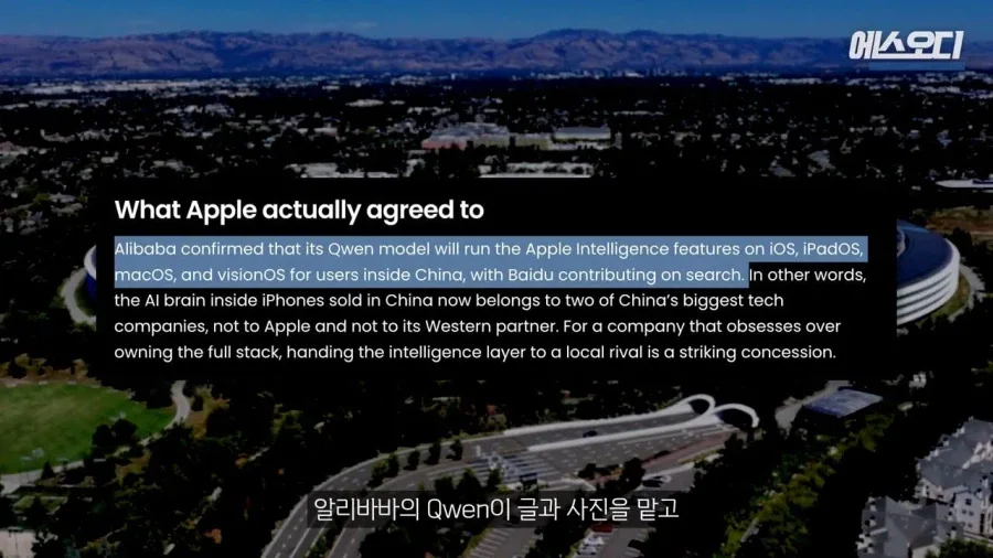 애플) 중국 짱, 중국 너무 좋아요.