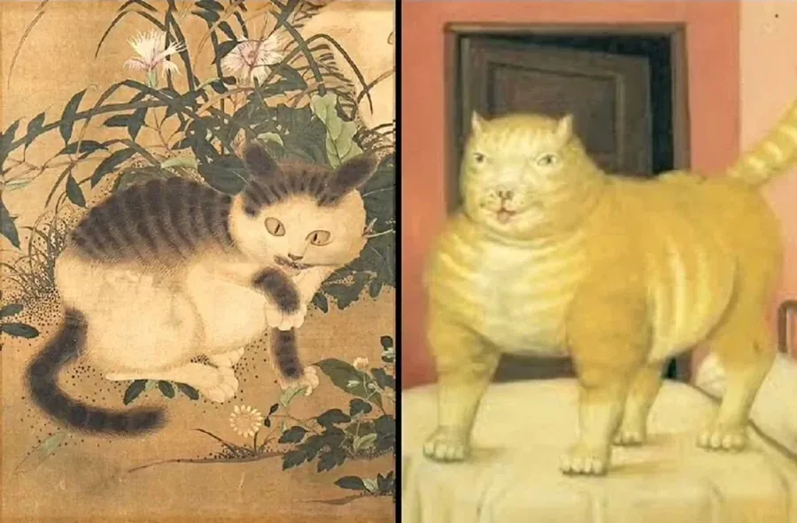 동서양 고양이 그림