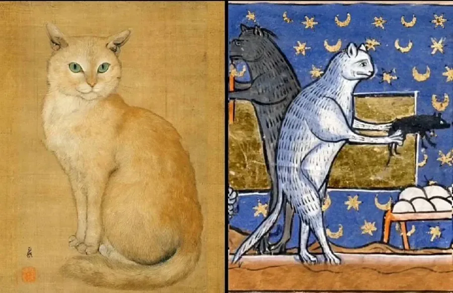 동서양 고양이 그림