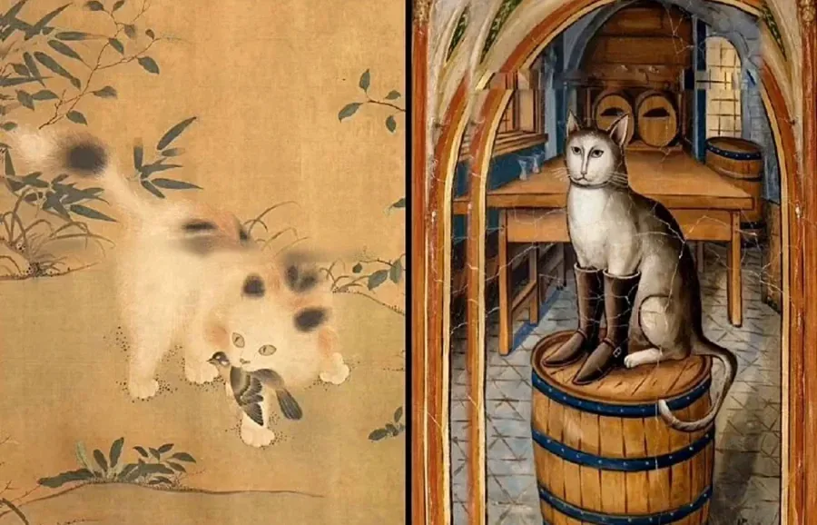 동서양 고양이 그림