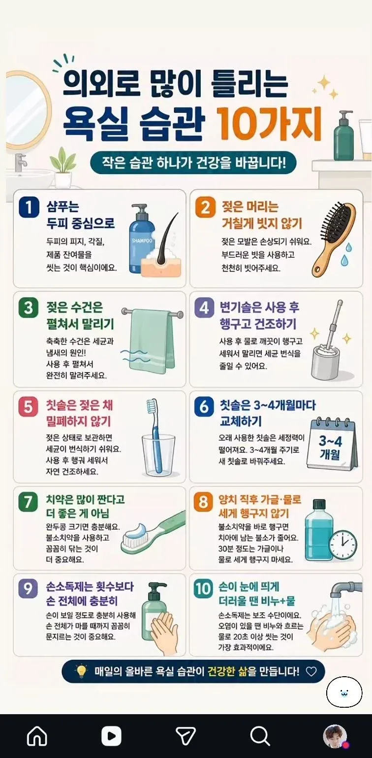 올바른 욕실 습관