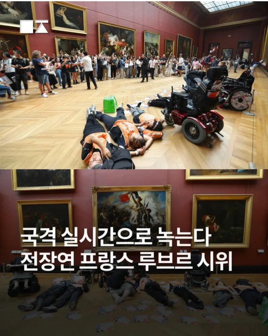 파리 루브르 박물관 전장연 시위.jpg
