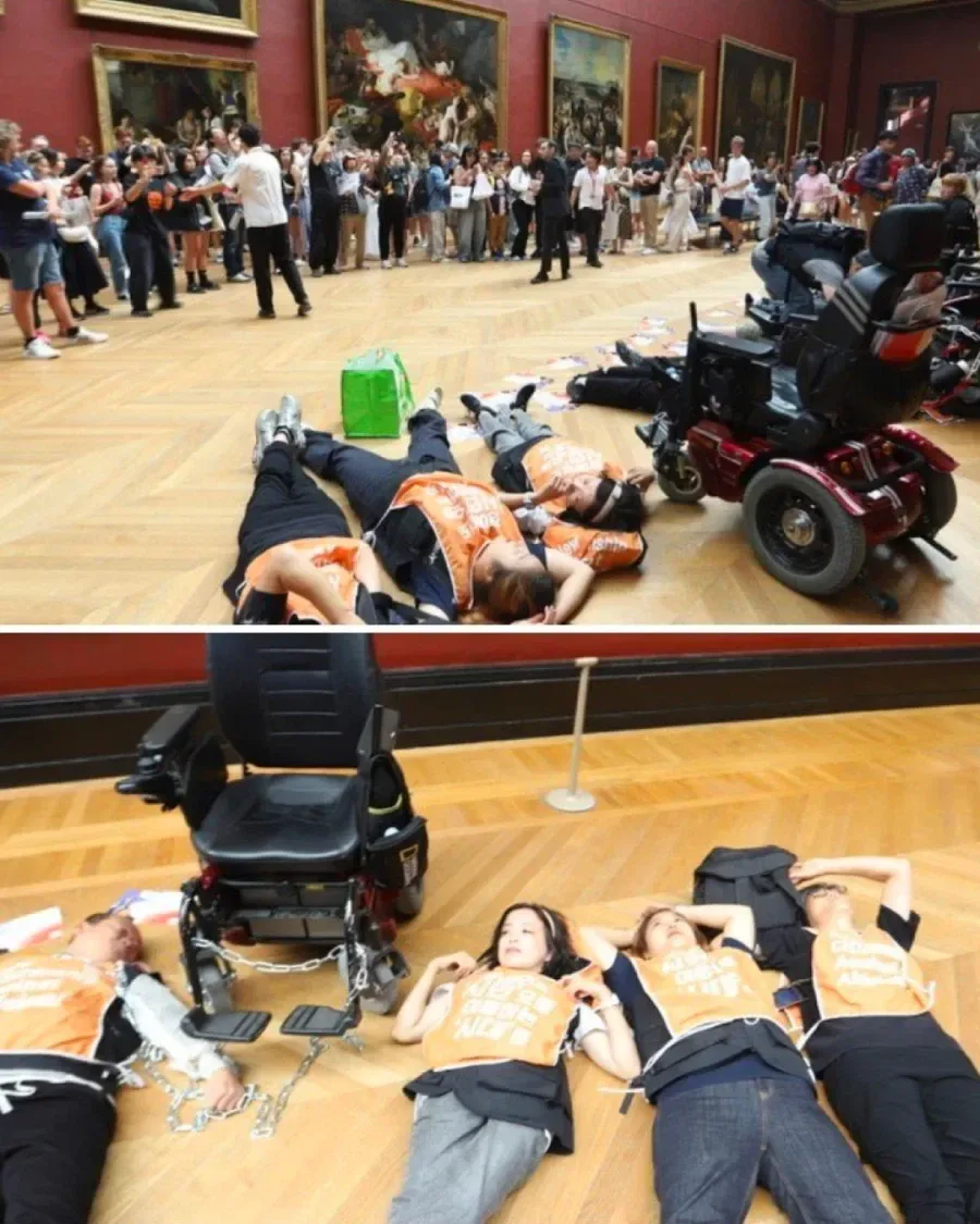 파리 루브르 박물관 전장연 시위.jpg