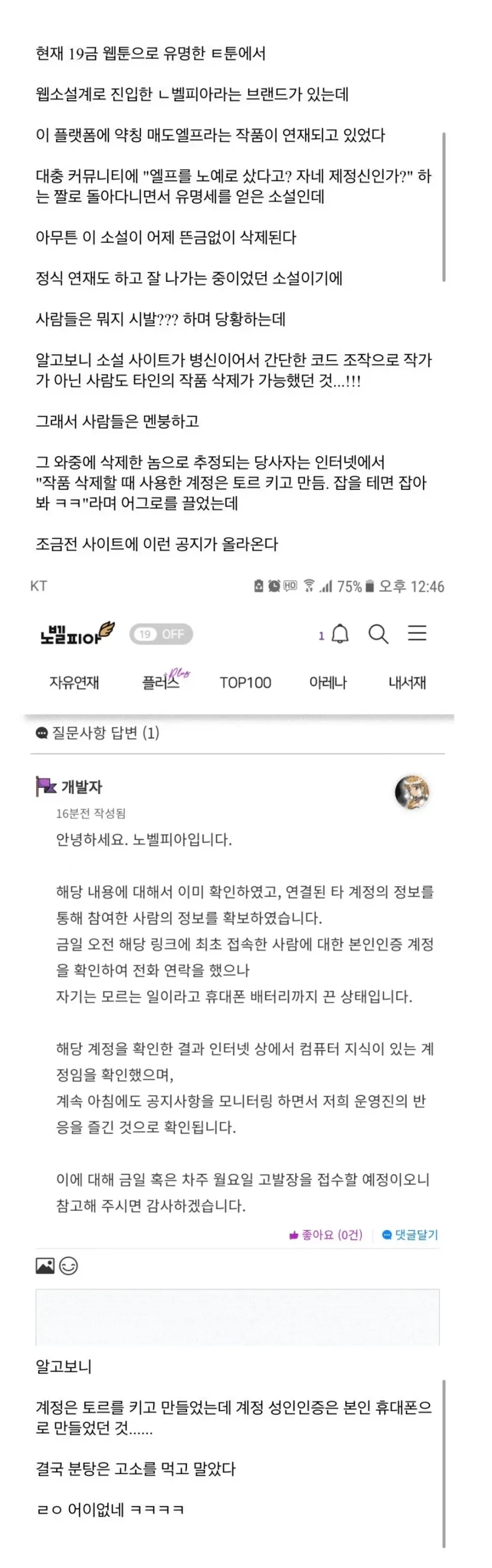엘프 노예 소설 삭제 사건