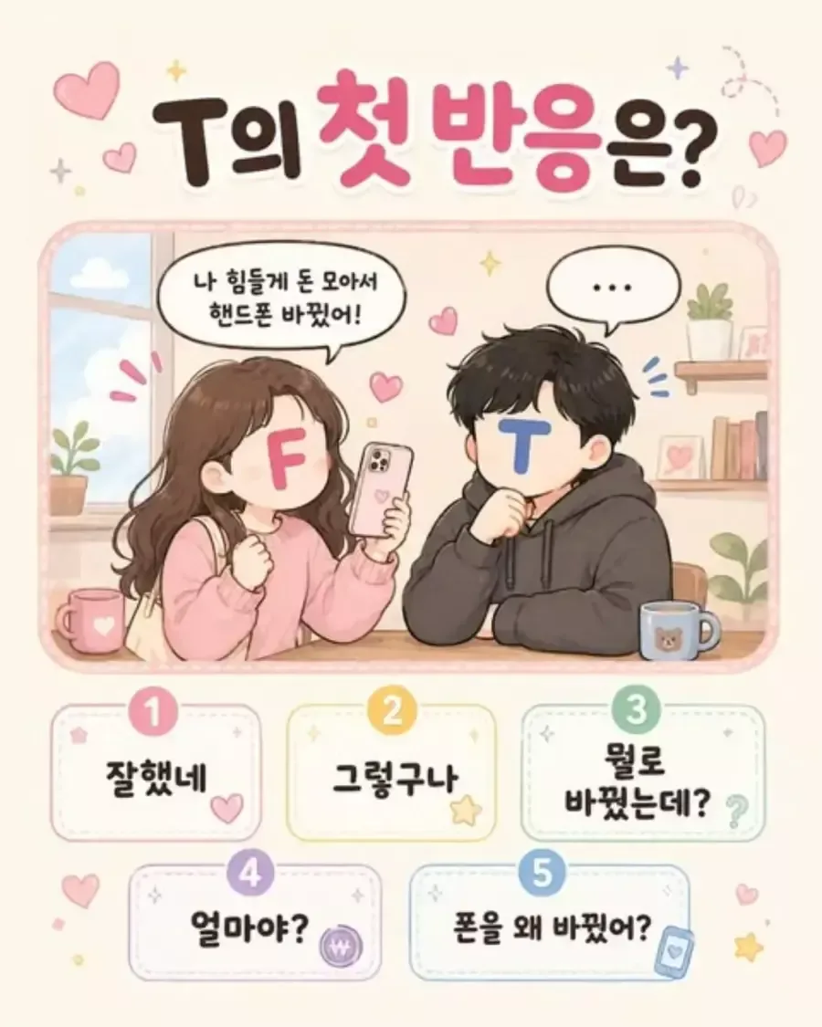 T의 첫 반응은?