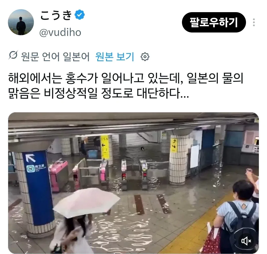 해외에서는 홍수가 일어나고 있는데, 일본의 물의 맑음은 비정상적일 정도로 대단하다…