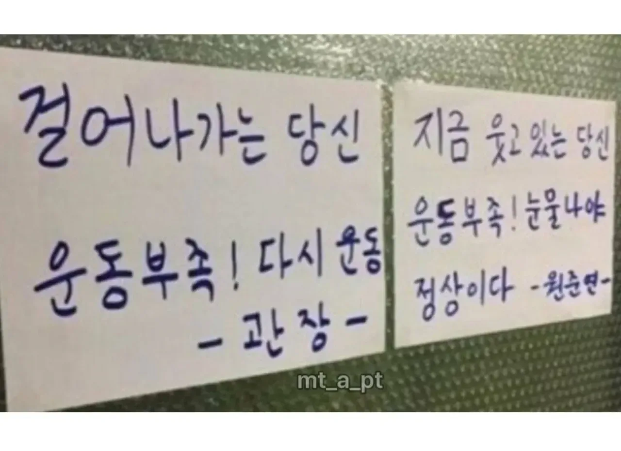 어느 헬스장의 명언
