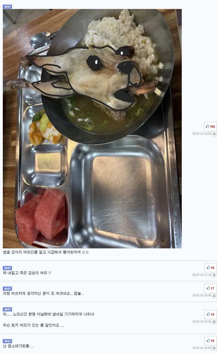 올해 초복 사람들을 당황시켰던 삼계탕