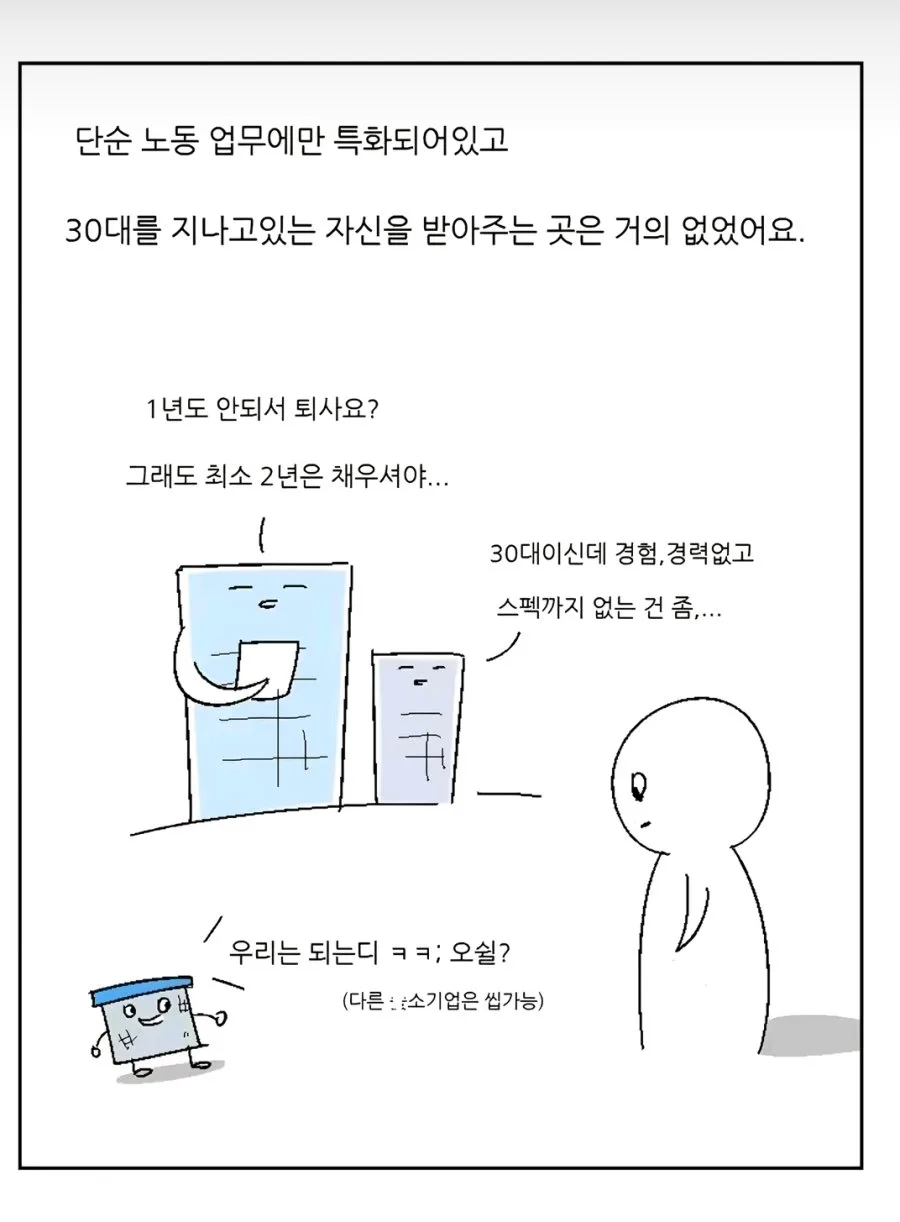 찐 좃소에 입사한 30대 남성