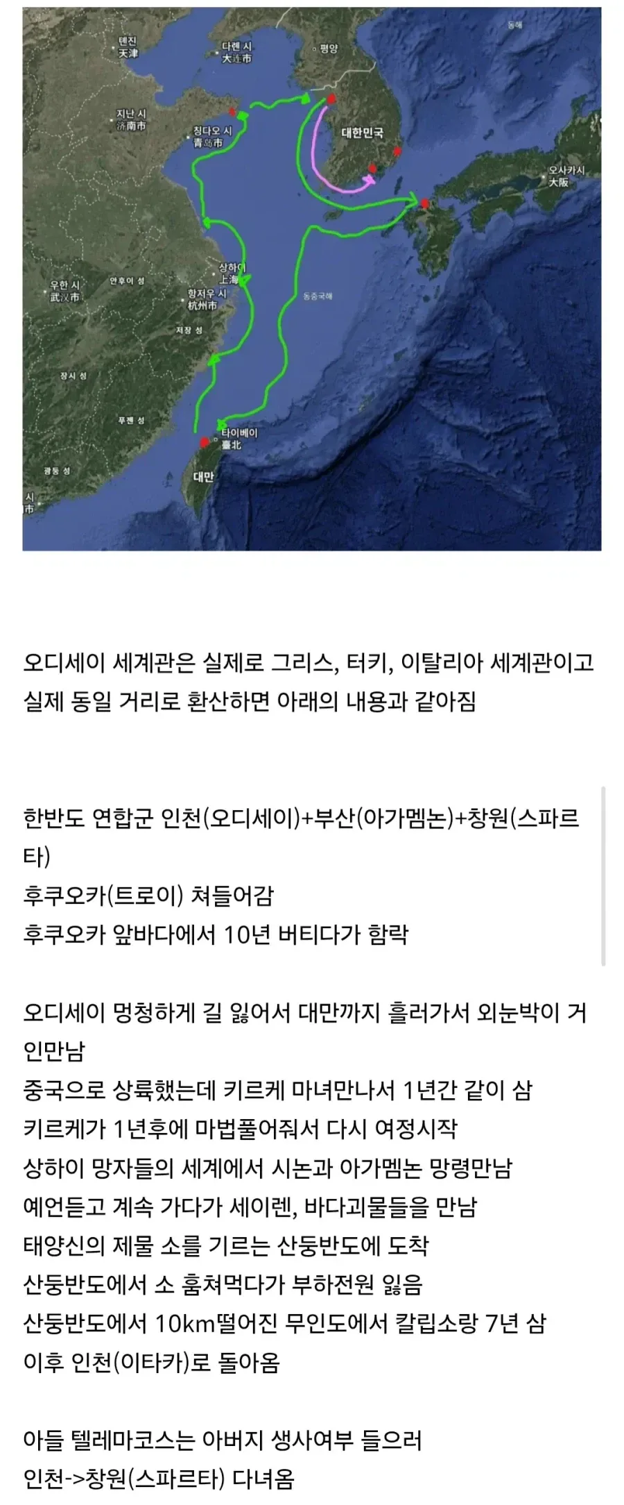 한국식으로 치환한 오디세우스의 여정