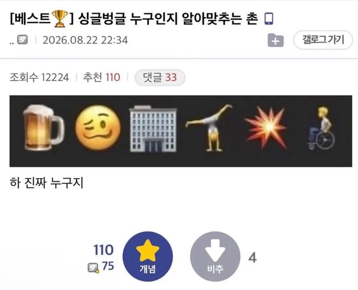 이모티콘으로 누군지 알아맞추기