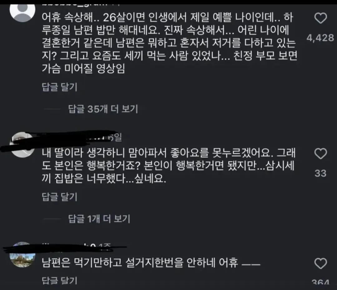 26살 주부에게 달린 악플들
