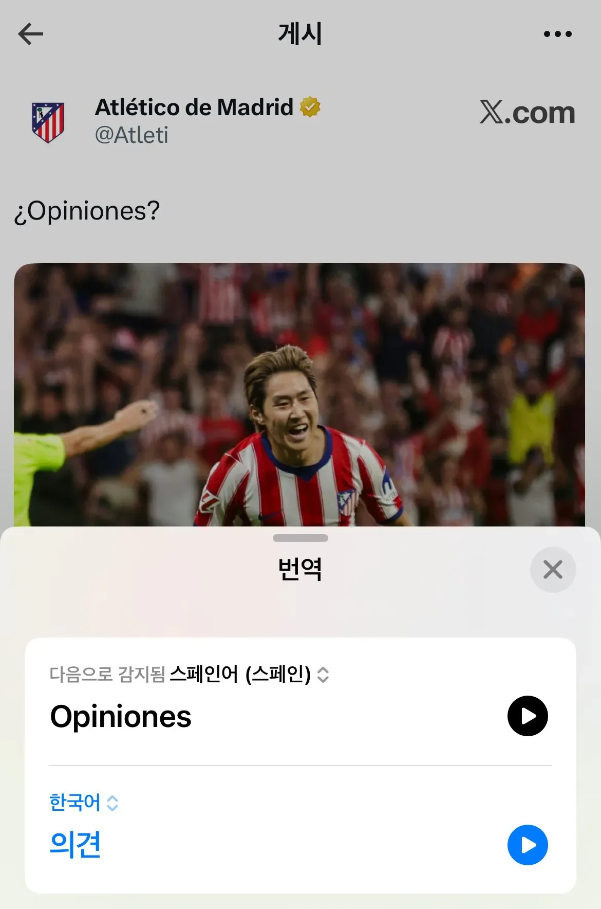 실시간) at마드리드 공식 X 이강인 여론.jpg