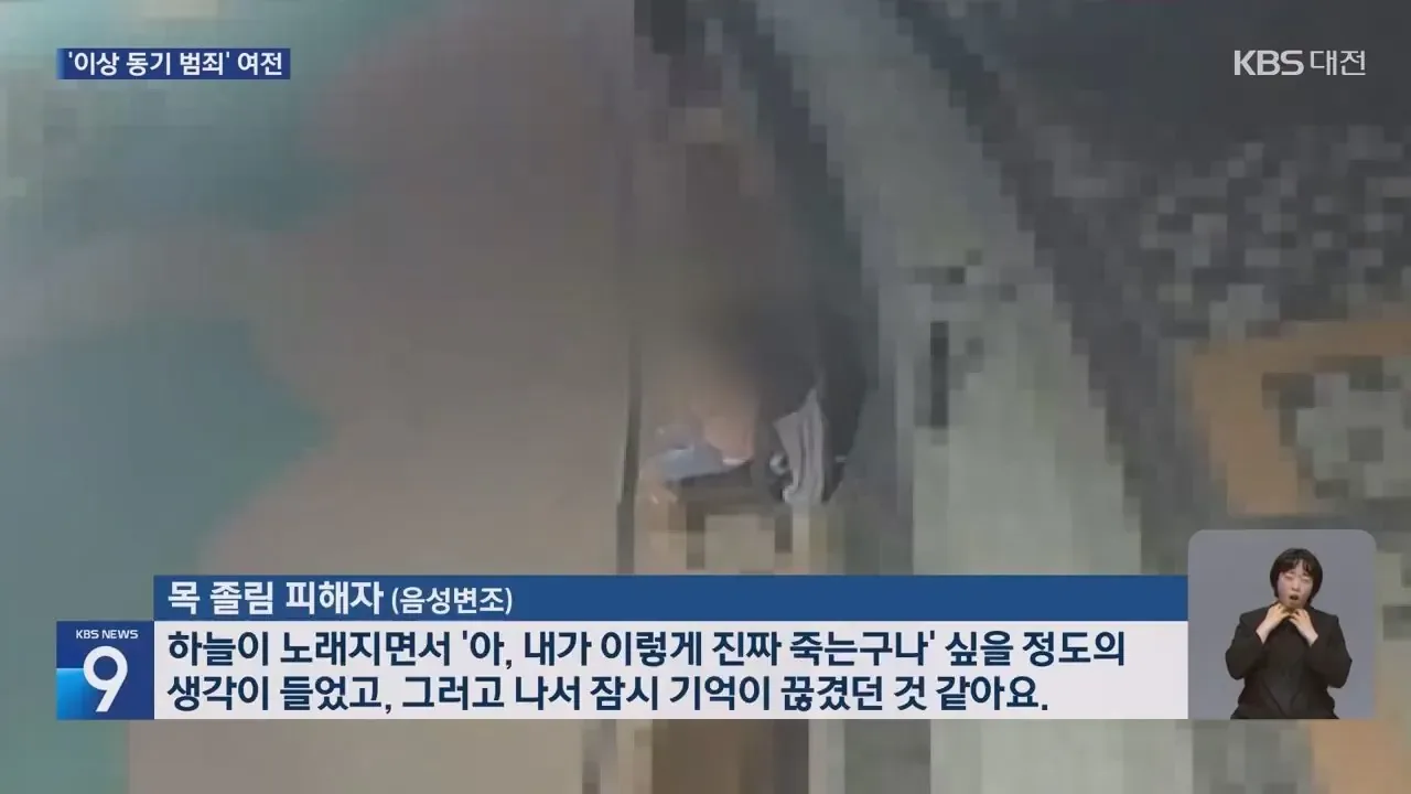 처음본사람 뒤로다가가 목 조르고 도주한 20대