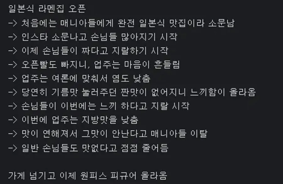 한국에서 일본식 라멘집이 망해가는 과정.jpg