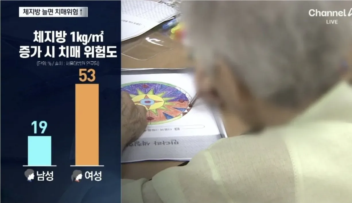 체지방이 늘어나면 치매 위험이 크게 증가.
