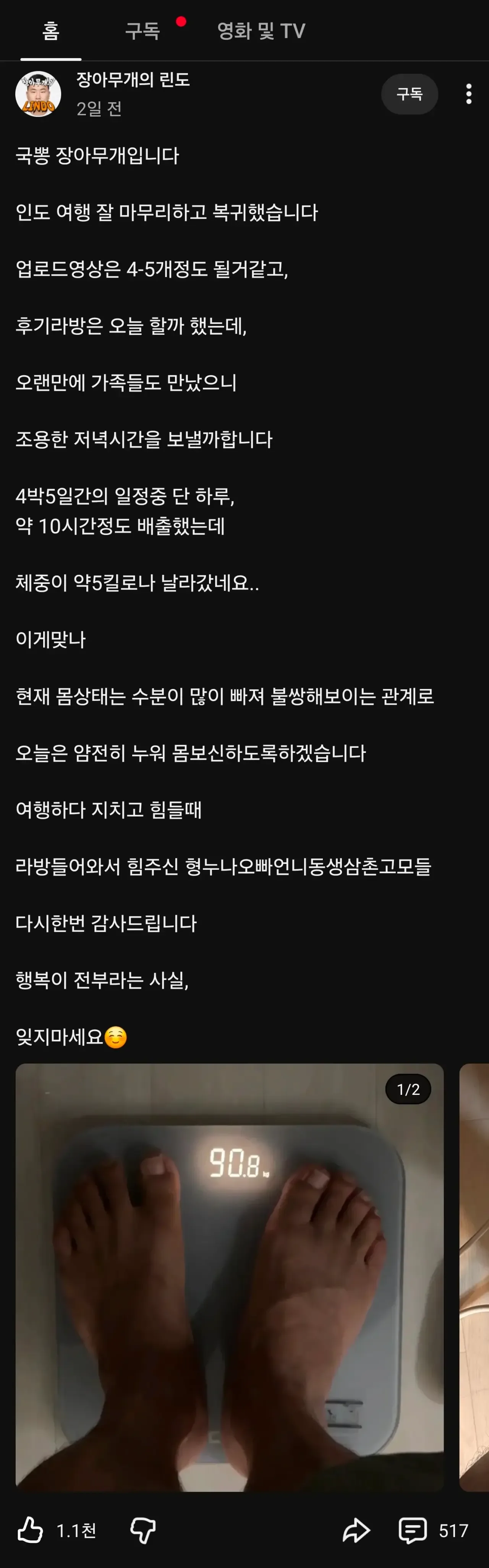 인도산 위고비 맞고온 유튜버