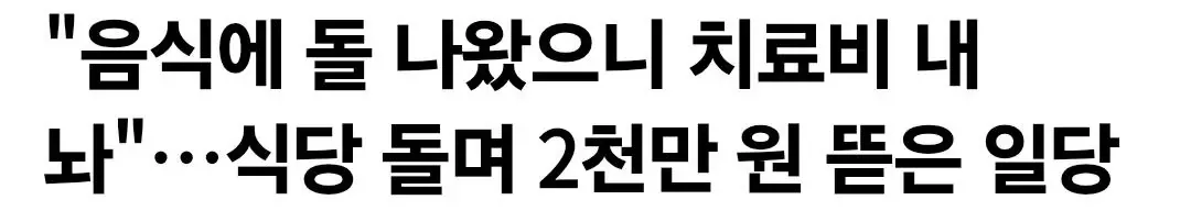 "음식에 돌 나왔으니 치료비 내놔"…식당 돌며 2천만 원 뜯은 일당