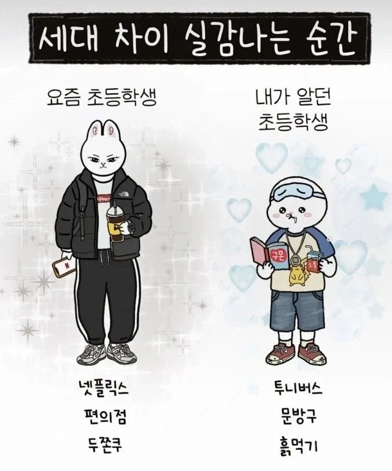초등학생으로 알아보는 세대차이