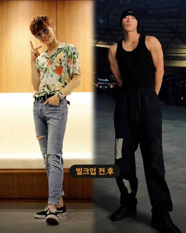 에이티즈 최산 벌크업 전후