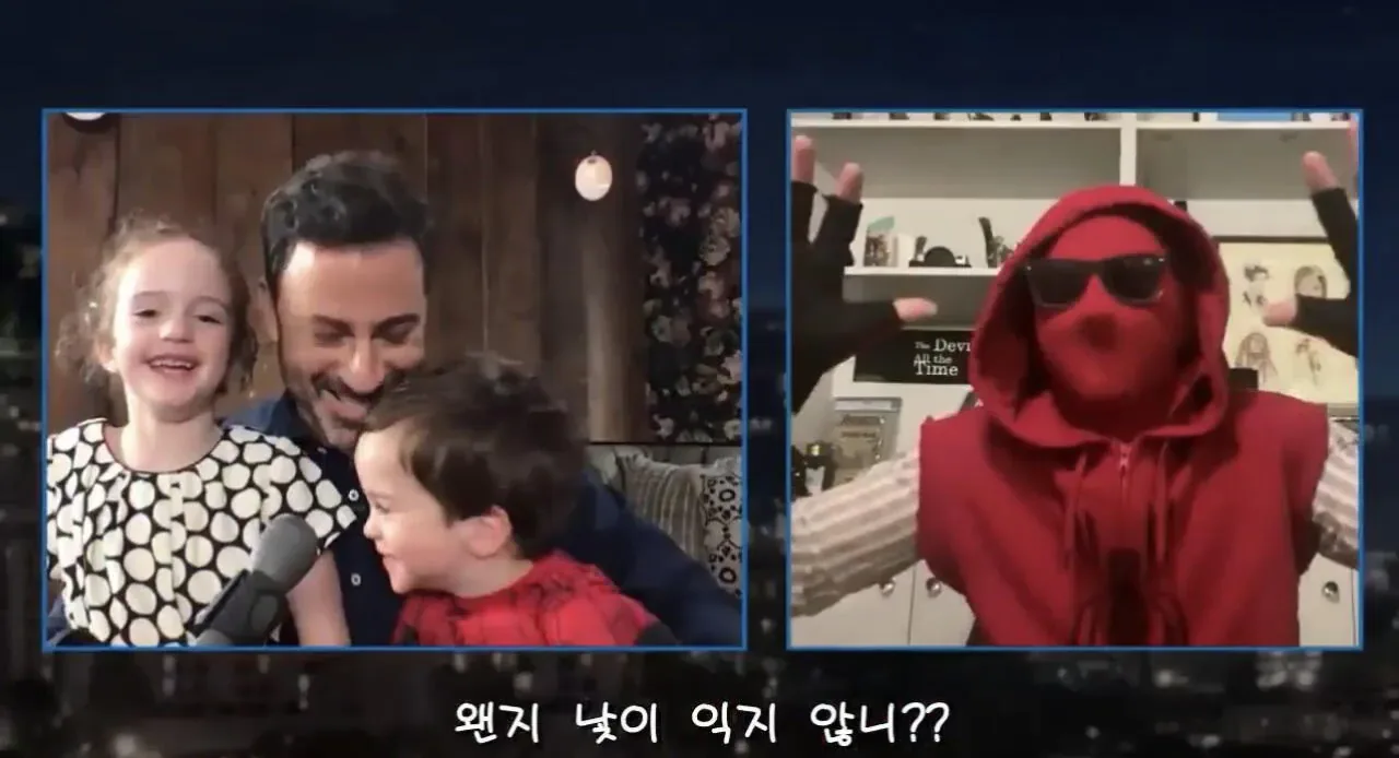 방구석에서 지미키멜 아들 생일 축하해주는 톰 홀랜드.jpg